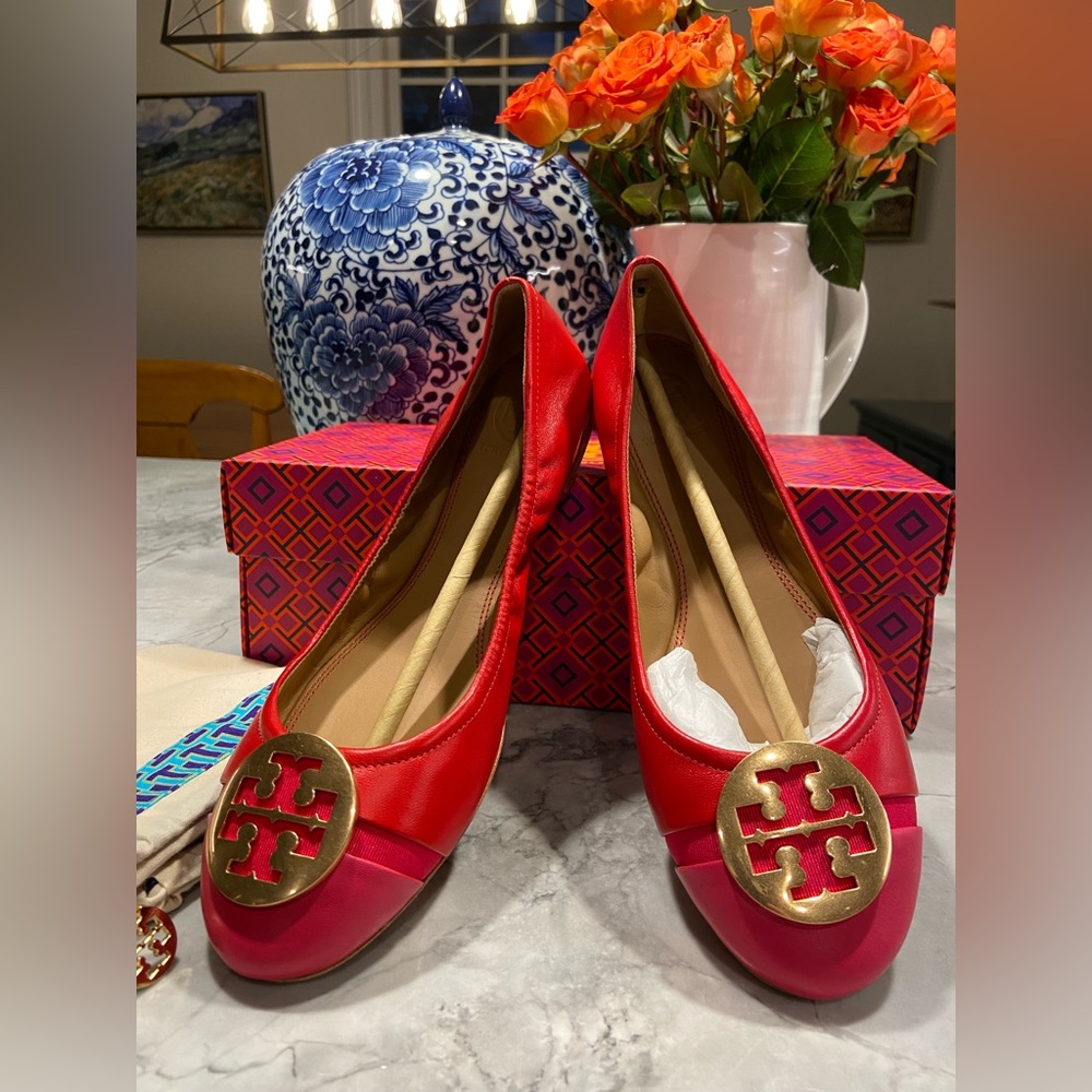 Tory Burch Minnie Cap-Toe Ballet Flat 7.5 NWT